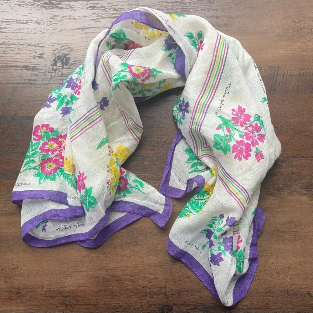 Vintage Floral Botanical Scarf - Picture 7 of 7